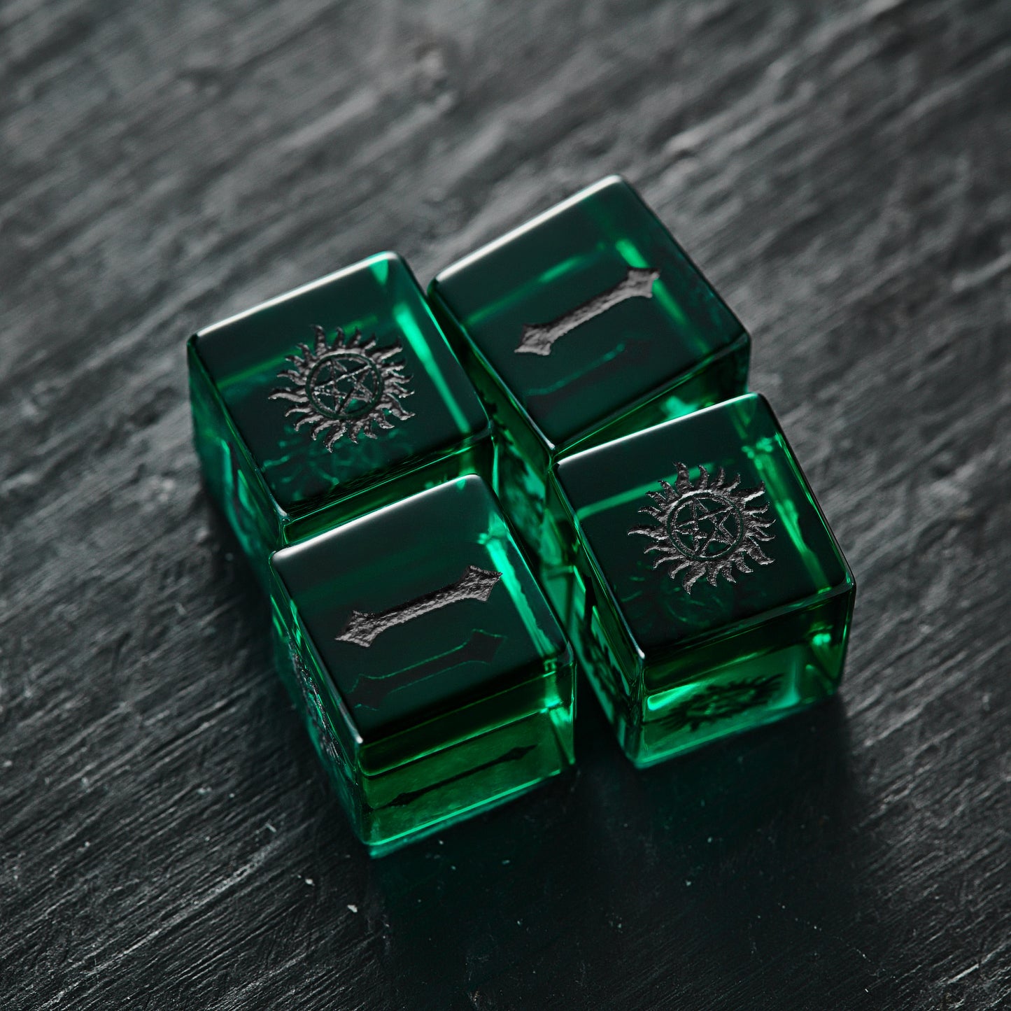 Green Glass Fudge Dice Fate Dice D6