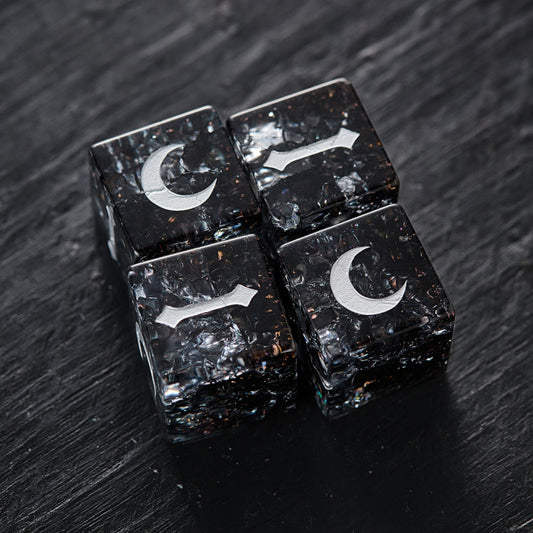 Black Lightning Glass Fudge Dice Fate Dice D6