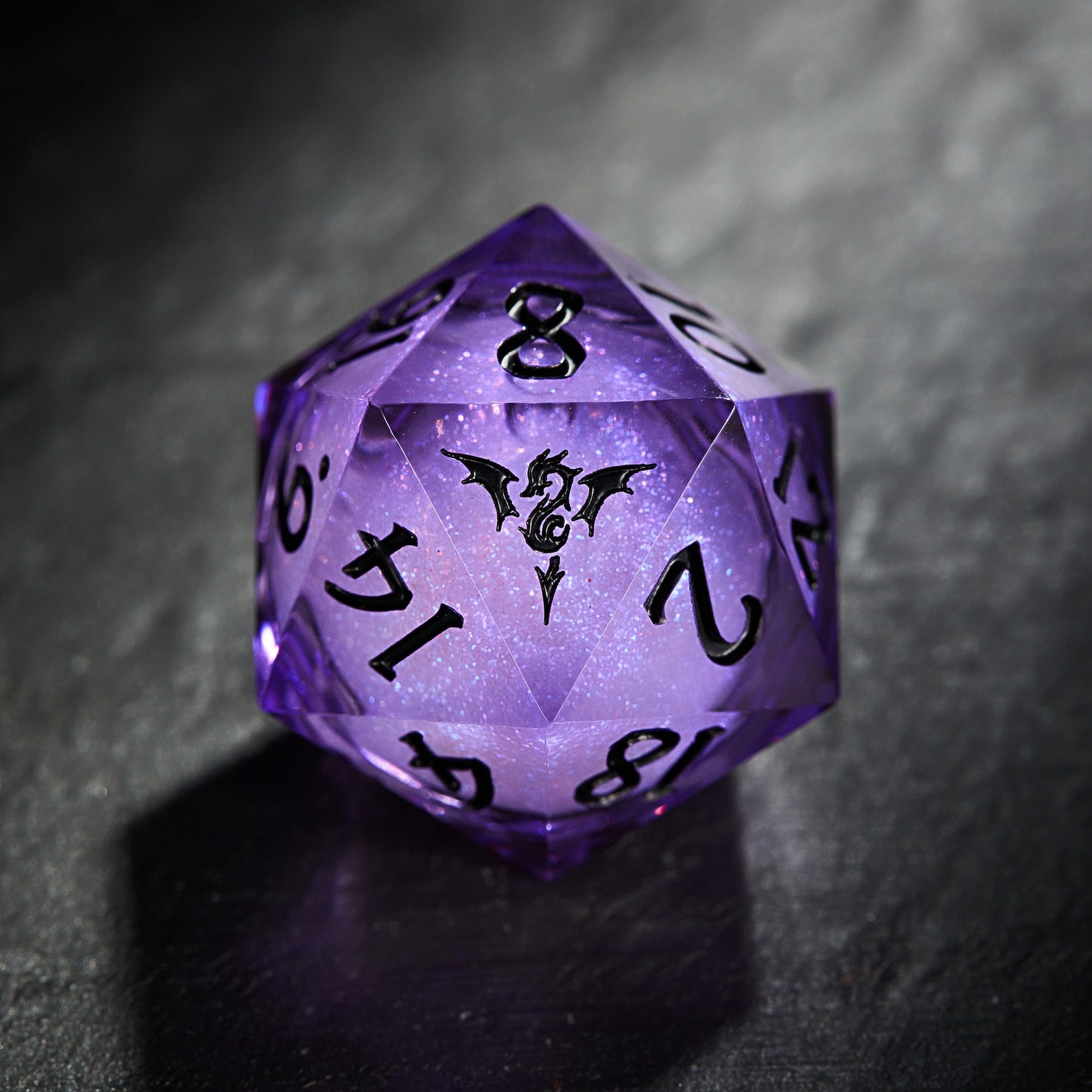 Lila Liquid Core Galaxy DnD D&amp;D Würfelset