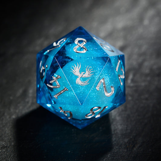 Ensemble de dés DnD D&amp;D à noyau liquide Aquamarine Koi Fish