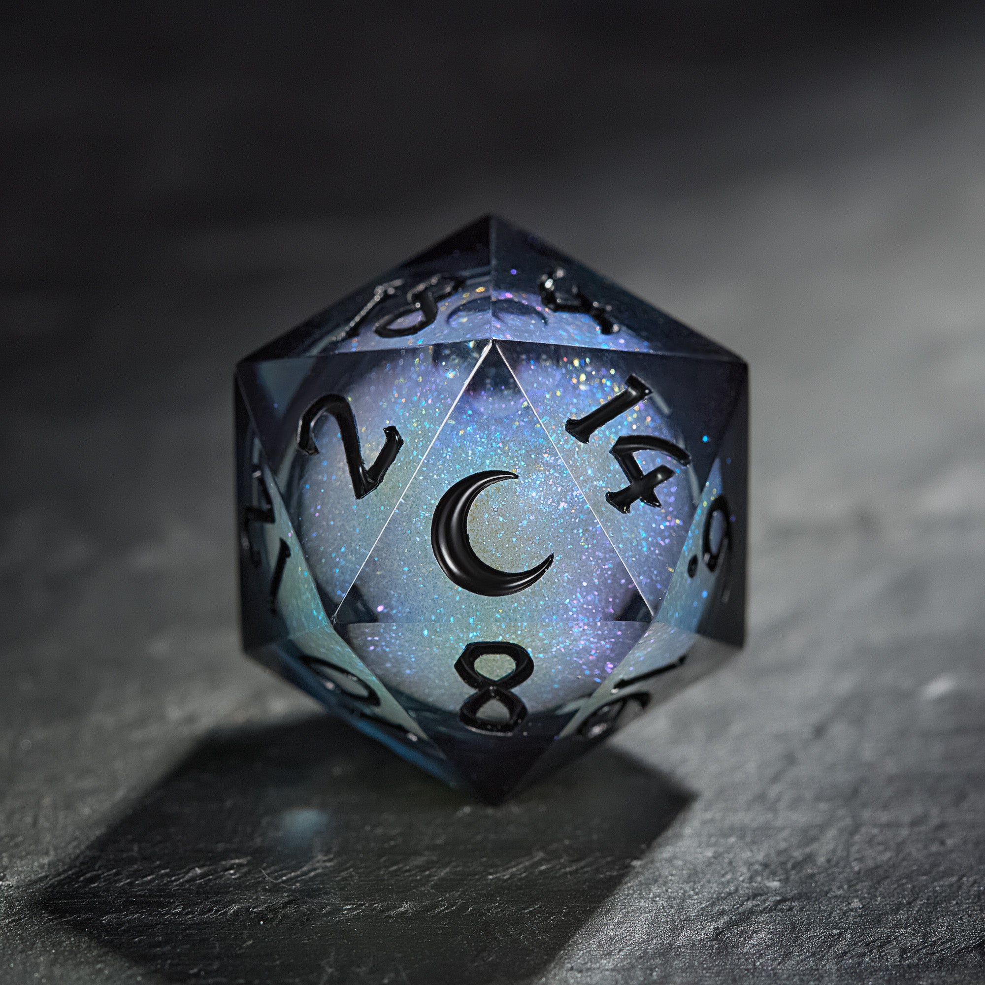Grayish Blue Liquid Core Moon DnD D&D Dice – CrystalMaggie