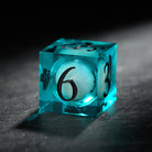 Blue Green Liquid Core Resin Cthulhu Dice - CrystalMaggie