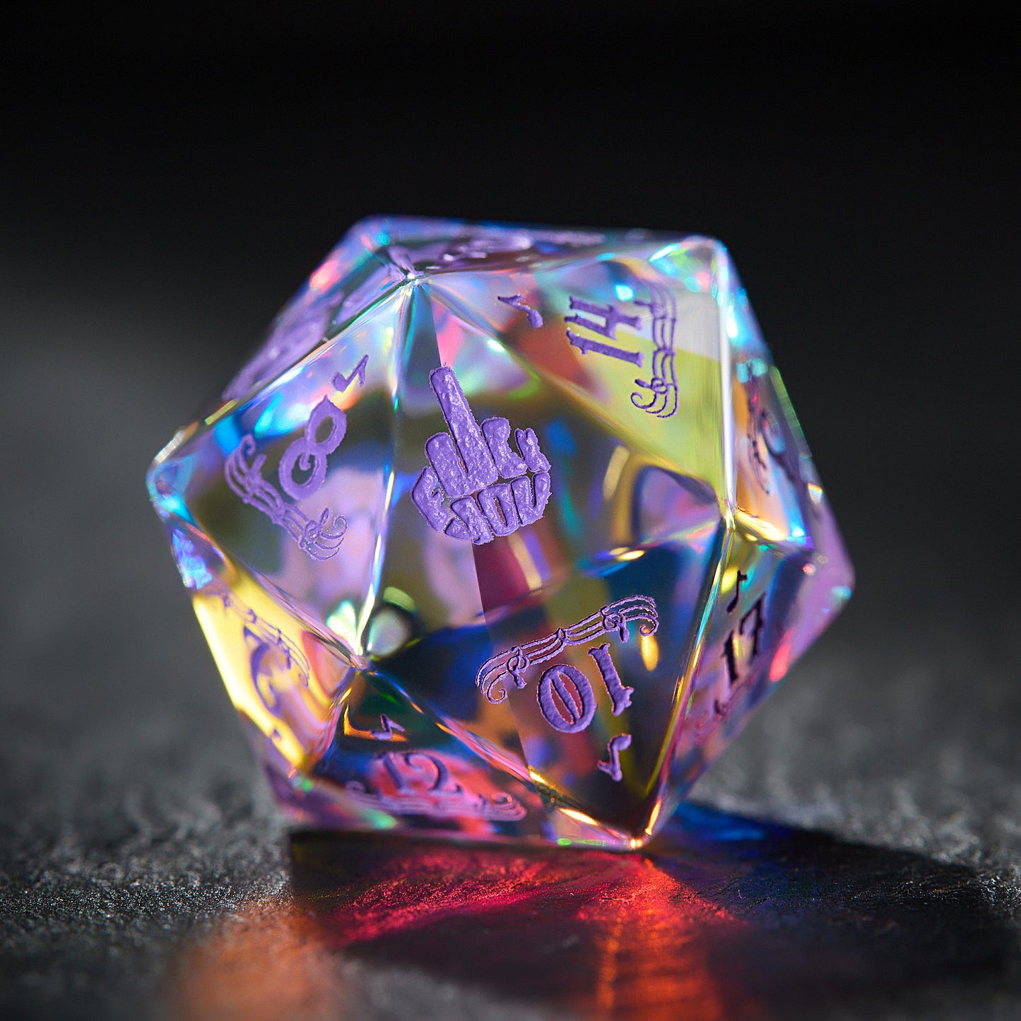 Fantastic Glass Bard F Word Dice - CrystalMaggie
