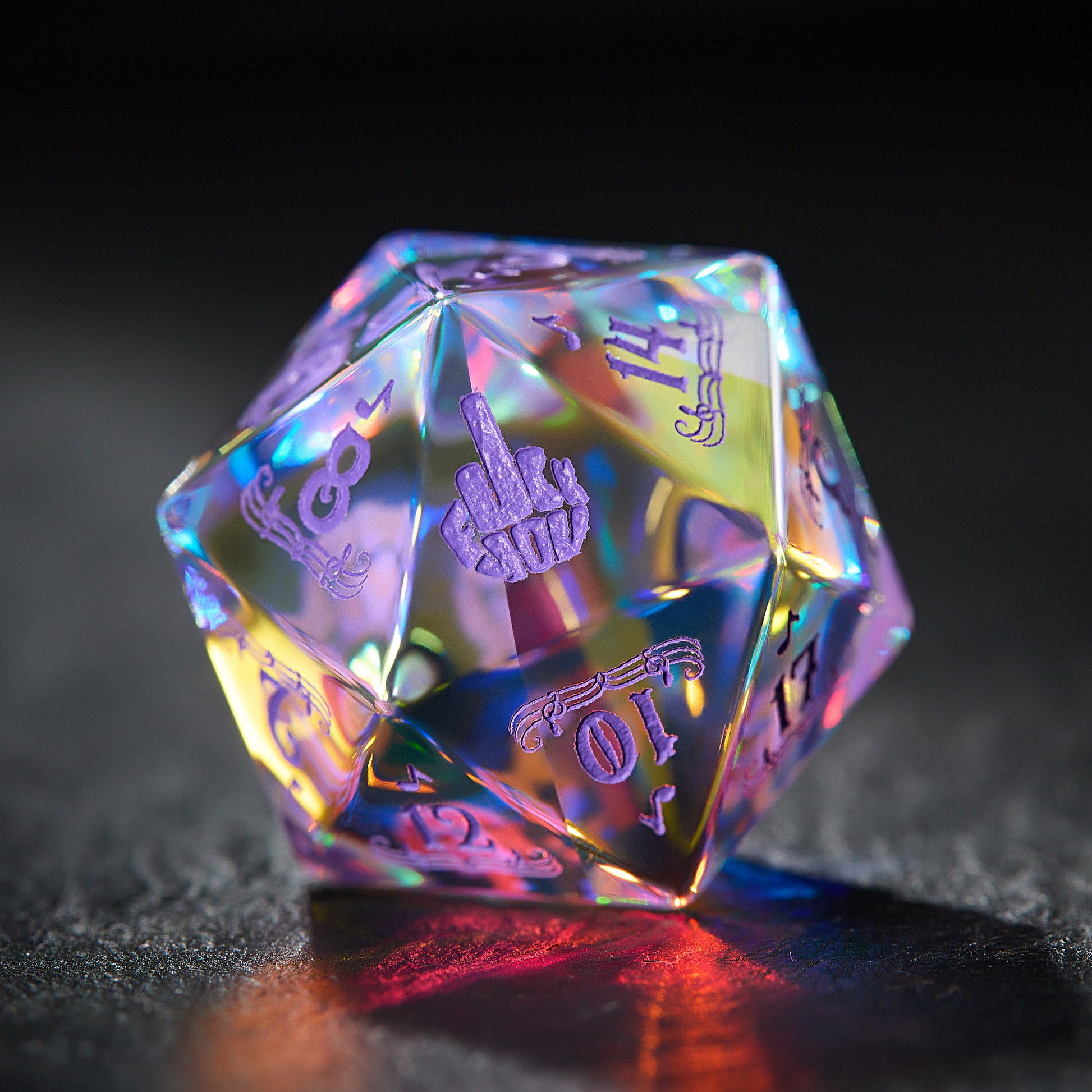 Fantastic Glass Bard F Word Dice - CrystalMaggie