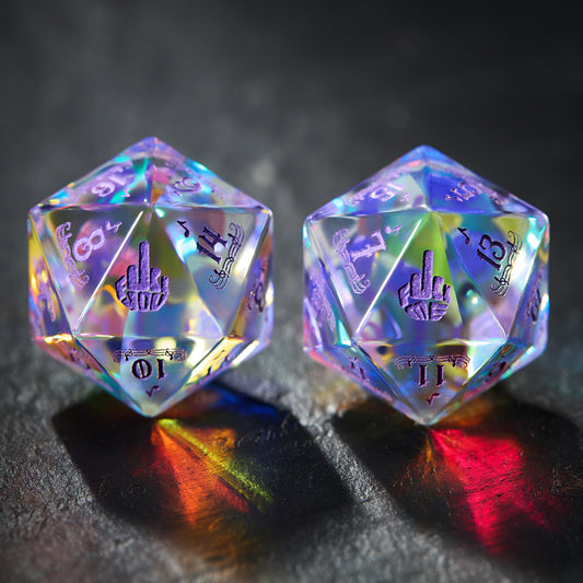 Fantastic Glass Bard F Word Dice - CrystalMaggie