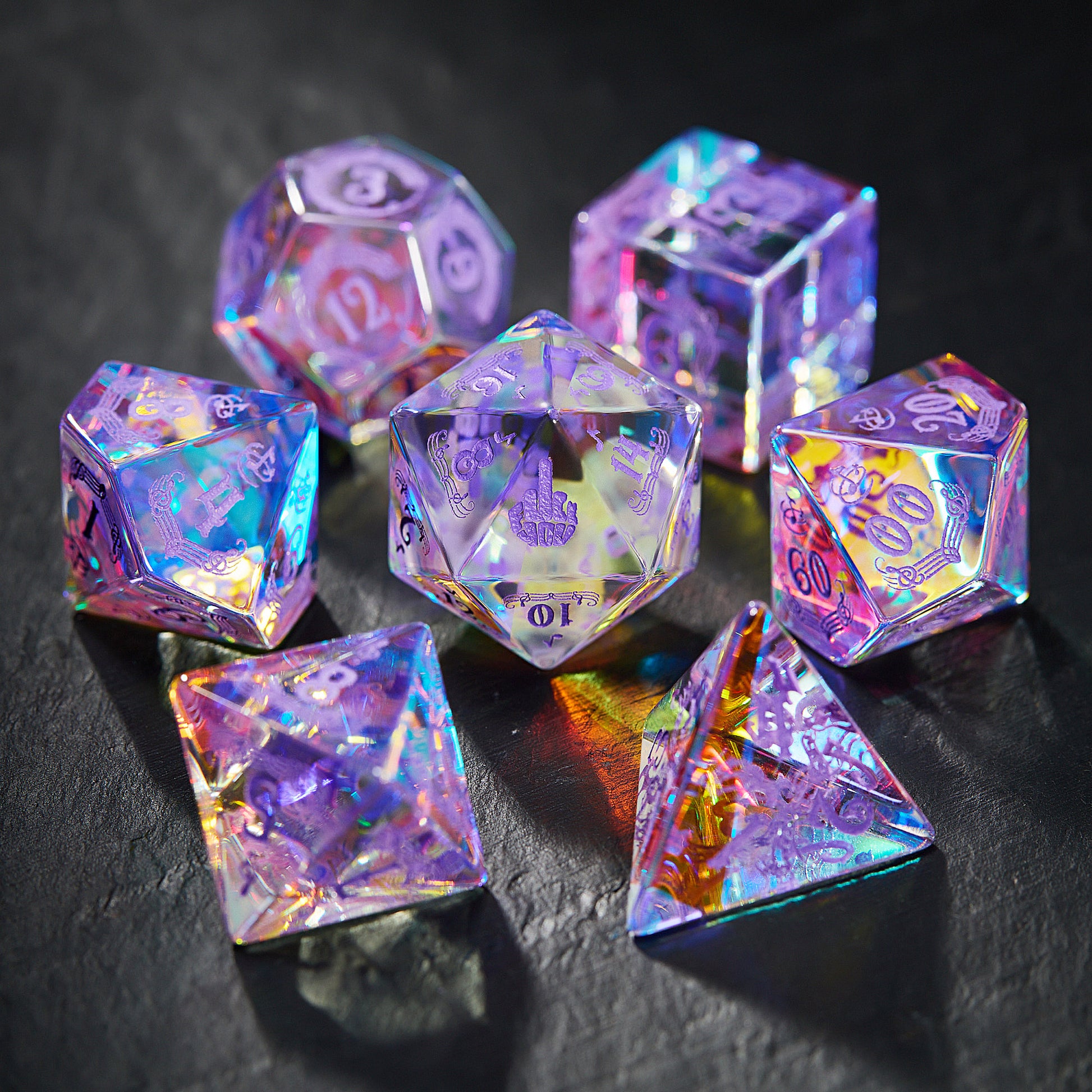 Fantastic Glass Bard F Word Dice - CrystalMaggie