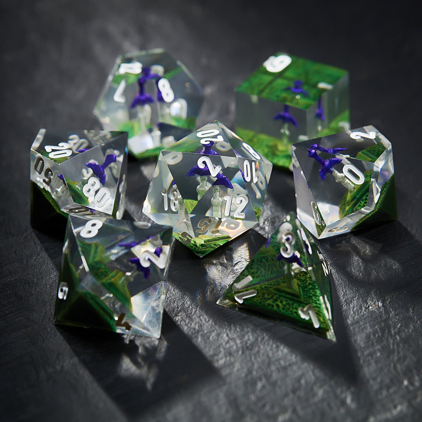 The Legend of Zelda Master Sword Resin DnD D&D Dice Set