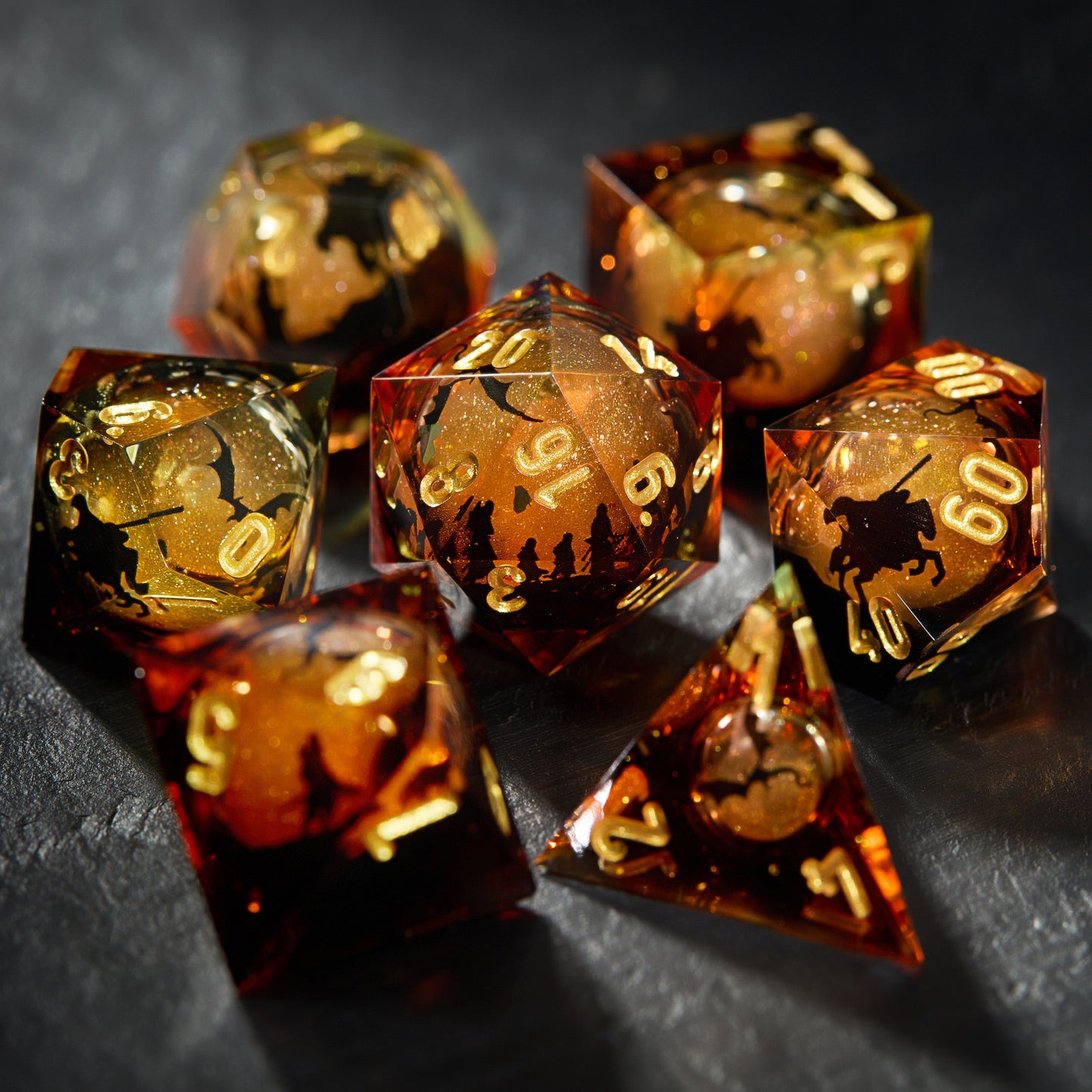 Flying Dragon Expedition Team Orange Red Liquid Core Dice