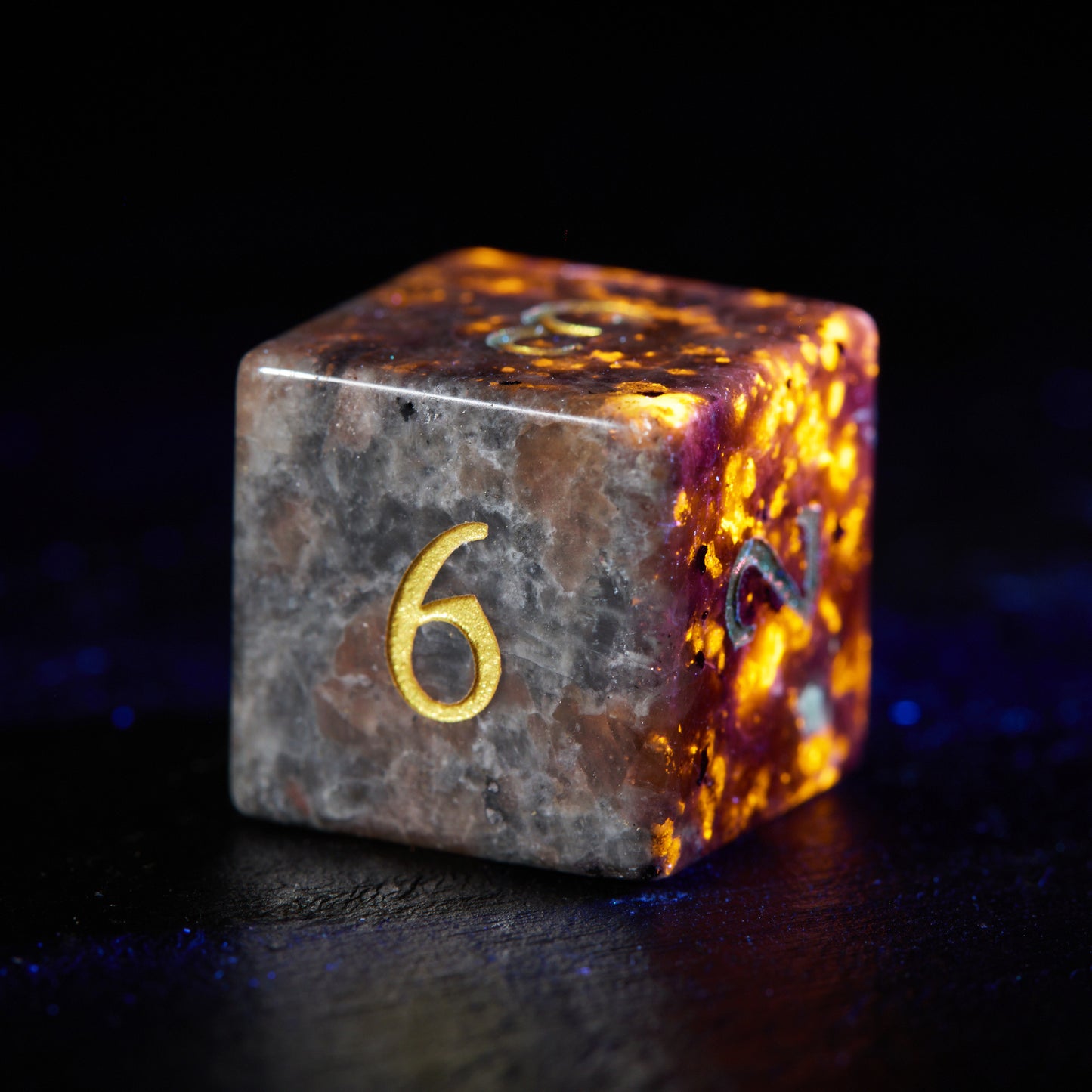 Yooperlite UV Reactive Gemstone Phoenix DnD D&D Dice Set