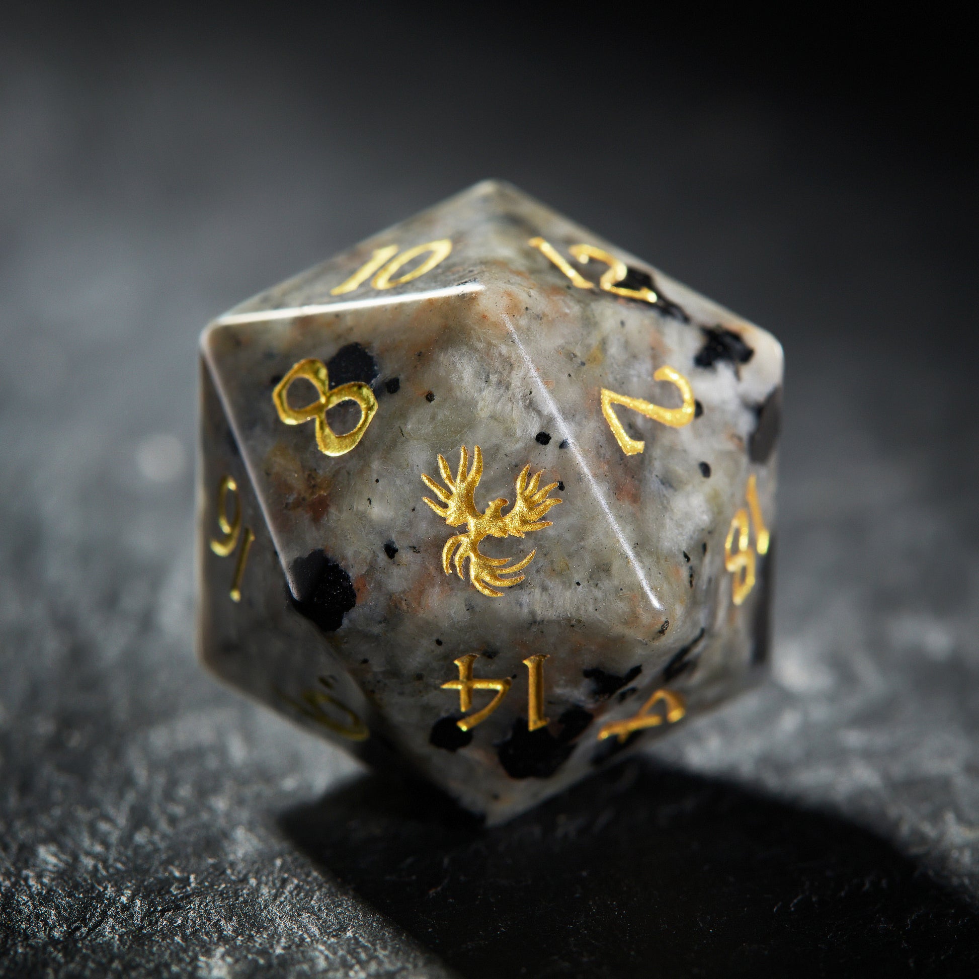 Yooperlite UV Reactive Gemstone Phoenix DnD D&D Dice Set