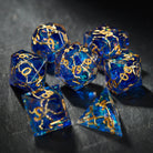 Cracks of Gold  Blue Glitter Dice - CrystalMaggie