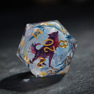 Black Wolf Ice Blue Dice - CrystalMaggie