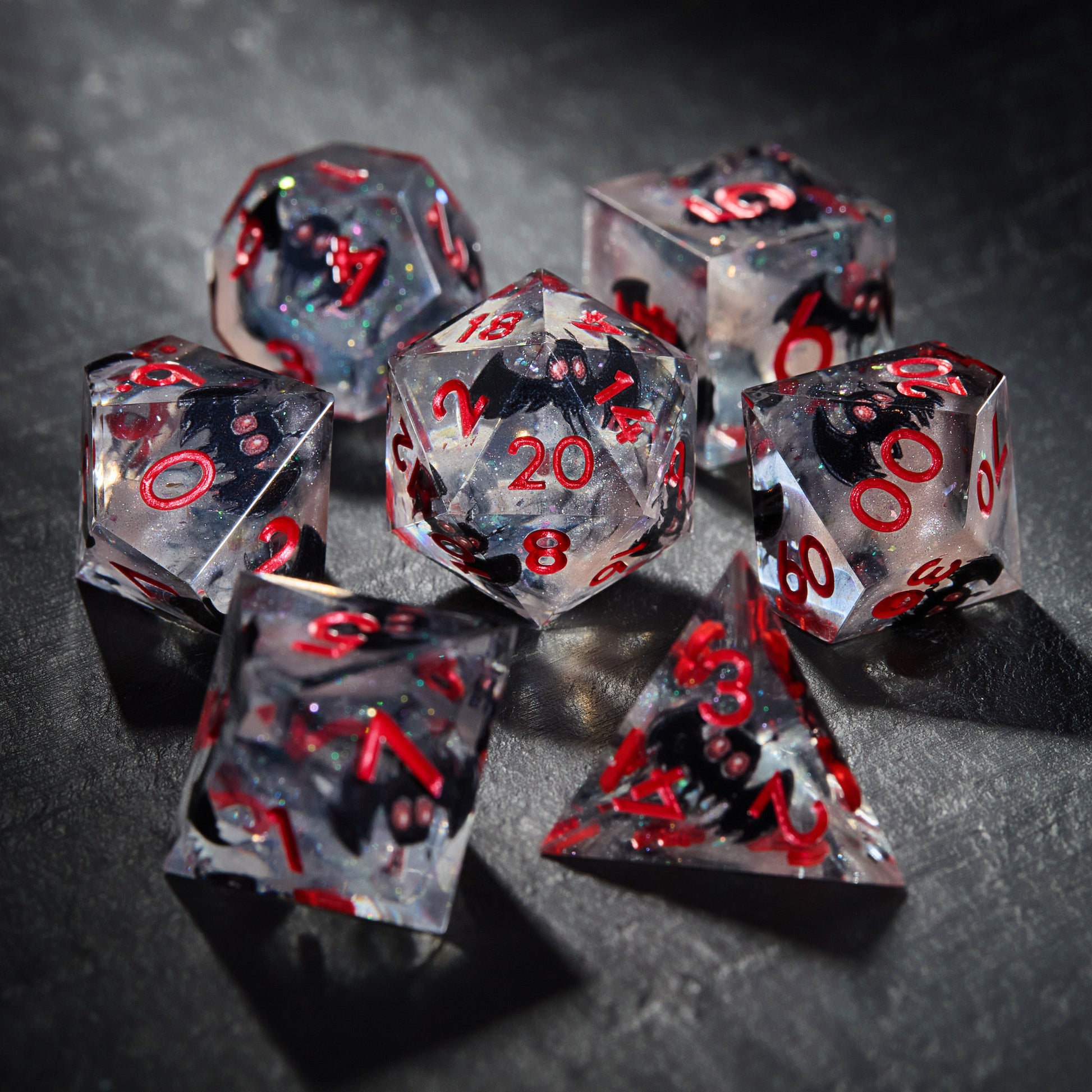 Mothman Resin DnD D&D Dice Set - CrystalMaggie