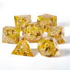 Honey Bee and Flower Liquid Core Resin Dice - CrystalMaggie
