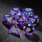 Purple Glitter Galaxy kitsune Dice - CrystalMaggie