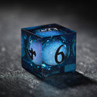 Dark Blue Liquid Core Resin Galaxy Dice Hollow Knight Dice - CrystalMaggie