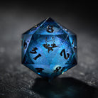 Dark Blue Liquid Core Resin Galaxy Dice Hollow Knight Dice - CrystalMaggie