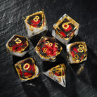 Black Red Glitter Crystal Geode Resin Dice - CrystalMaggie