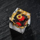 Black Red Glitter Crystal Geode Resin Dice - CrystalMaggie