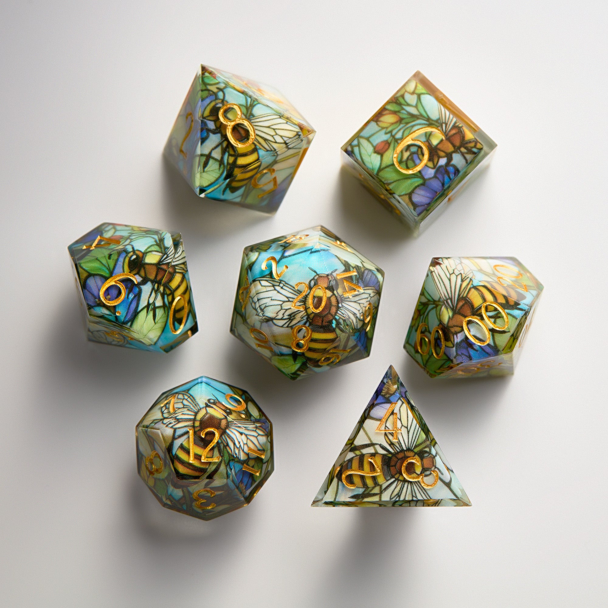 Honeybees and Flowers Dice - CrystalMaggie