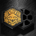Black Wood Flowers and Fox Motif Dice Box - CrystalMaggie