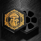 Black Wood Mushroom Motif Dice Box - CrystalMaggie