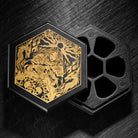 Black Wood Lady Knight of the Sun Motif Dice Box - CrystalMaggie