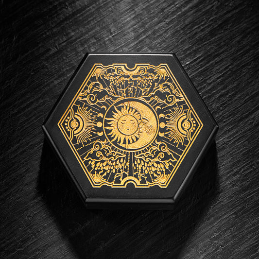 Black Wood Astrology Motif Dice Box