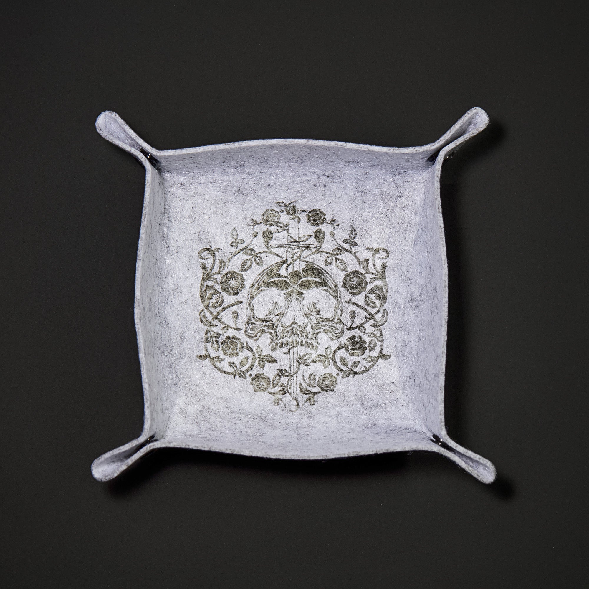 Rogue Rose Skull Motif Dice Tray - CrystalMaggie