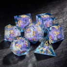 Unicorn Purple Sand Liquid Core Dice - CrystalMaggie