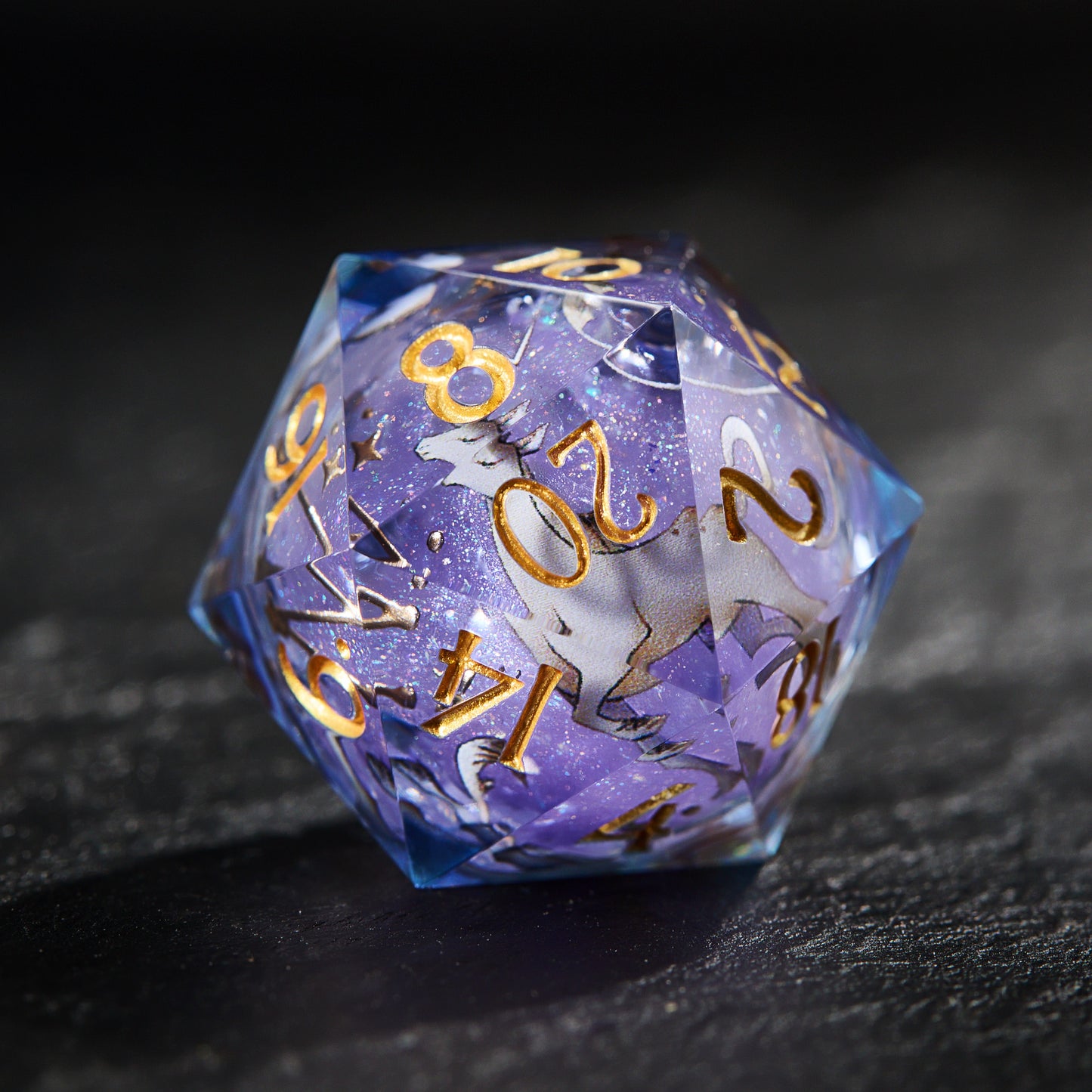 Unicorn Purple Sand Liquid Core Dice