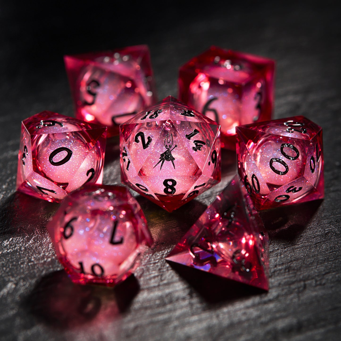 Dark Red Liquid Core Resin Hollow Knight Dice