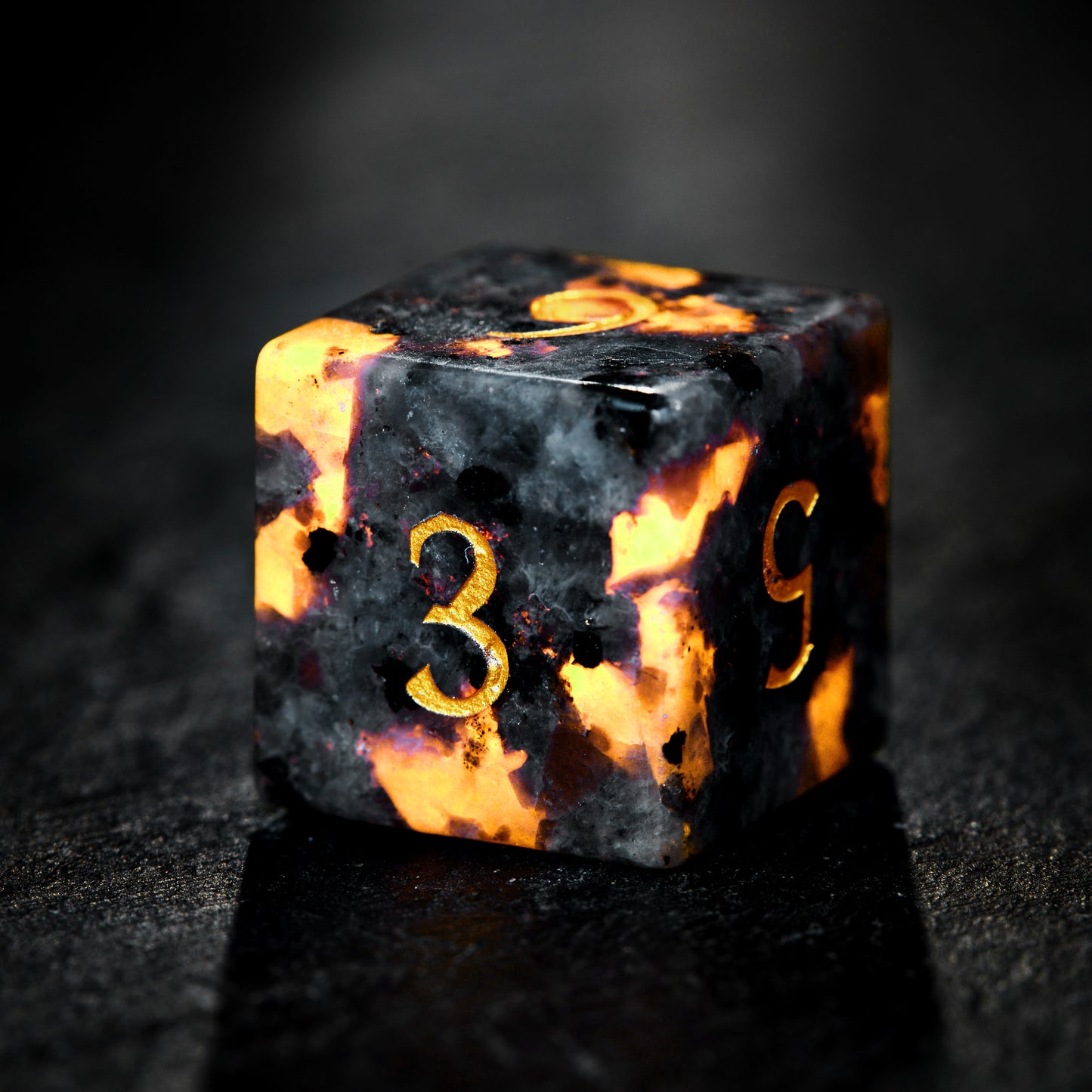 Yooperlite Gemstone Lion DnD D&D Dice Set