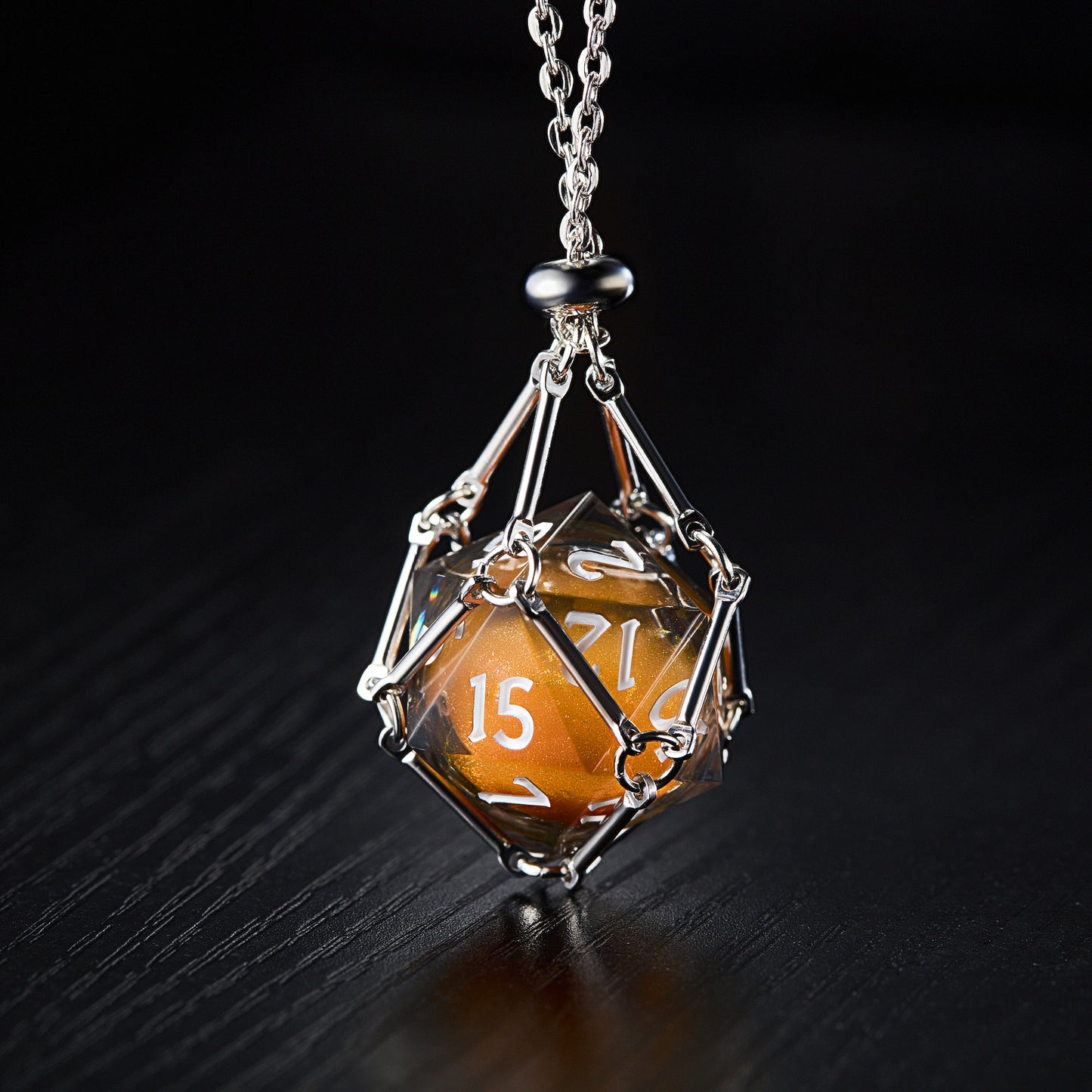 Inspired by One Piece - Orange Sand Liquid Corel DnD D&D Dice Set