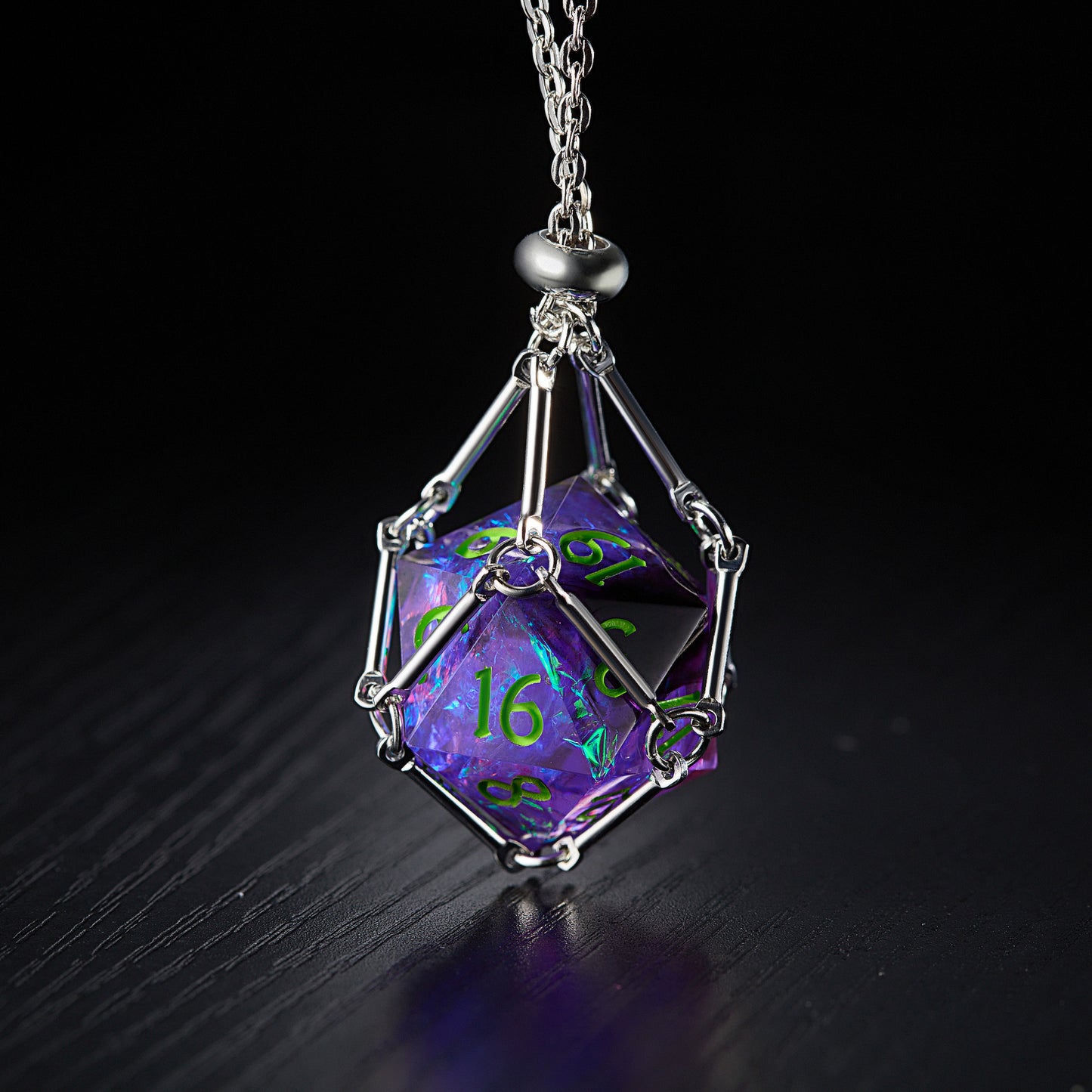 Ensemble de dés Galaxy Dice F Word DnD D&amp;D à paillettes violettes