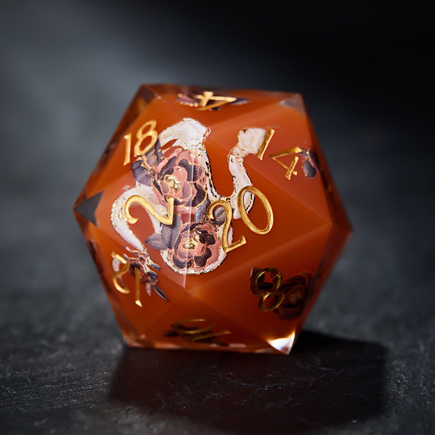 Flower and Snake Resin DnD D&D Dice Set