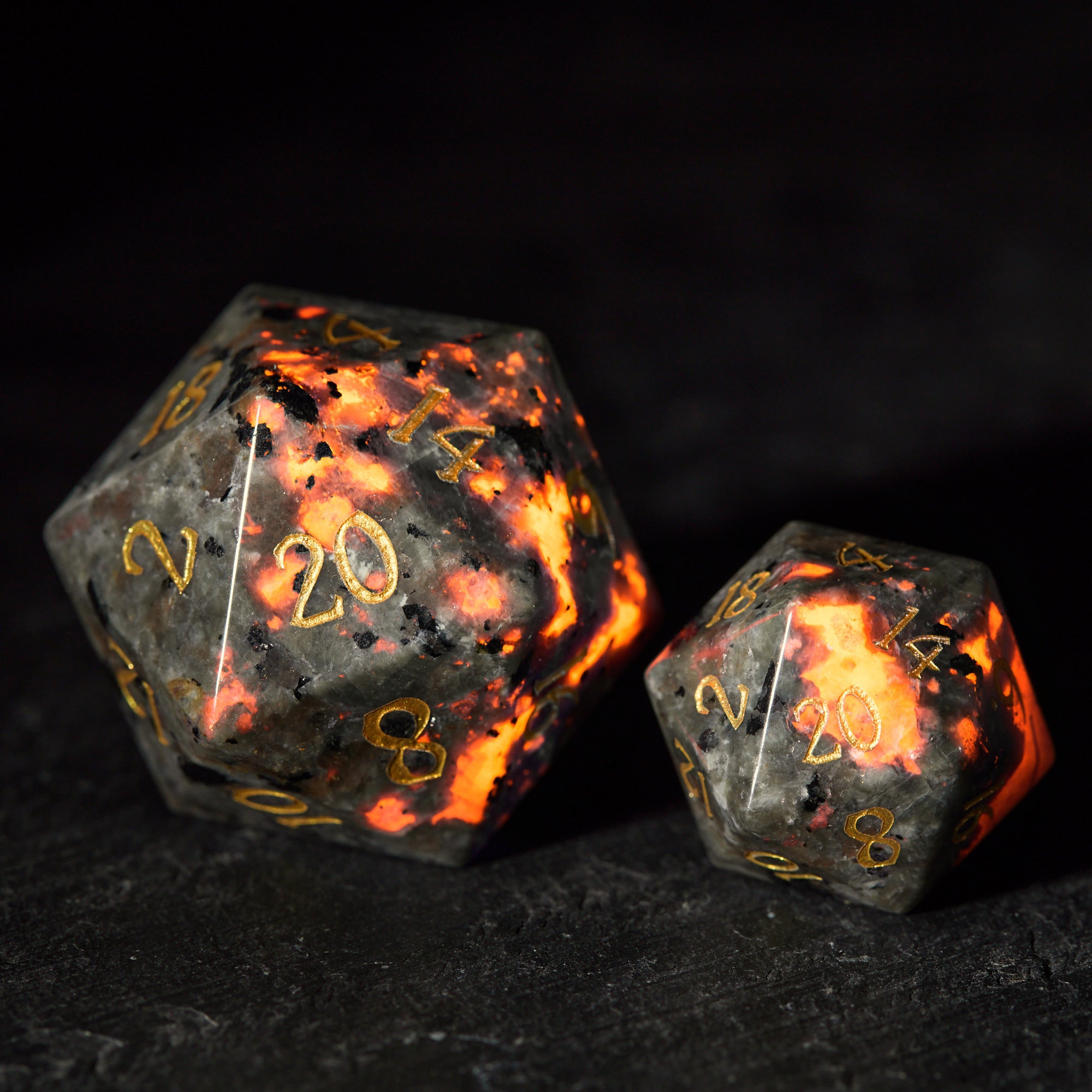 Yooperlite Gemstone DnD D&D Dice D20 Necklace