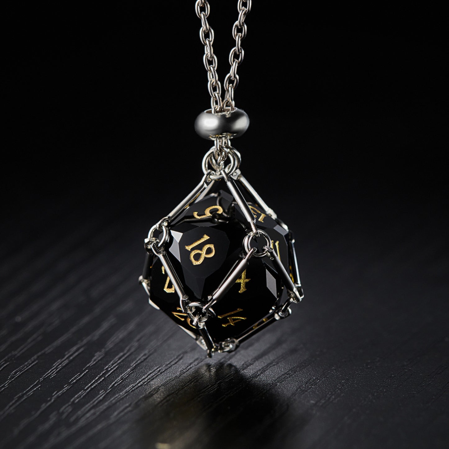 Multifaceted Black Obsidian Gemstone F Word DnD D&D Dice Set