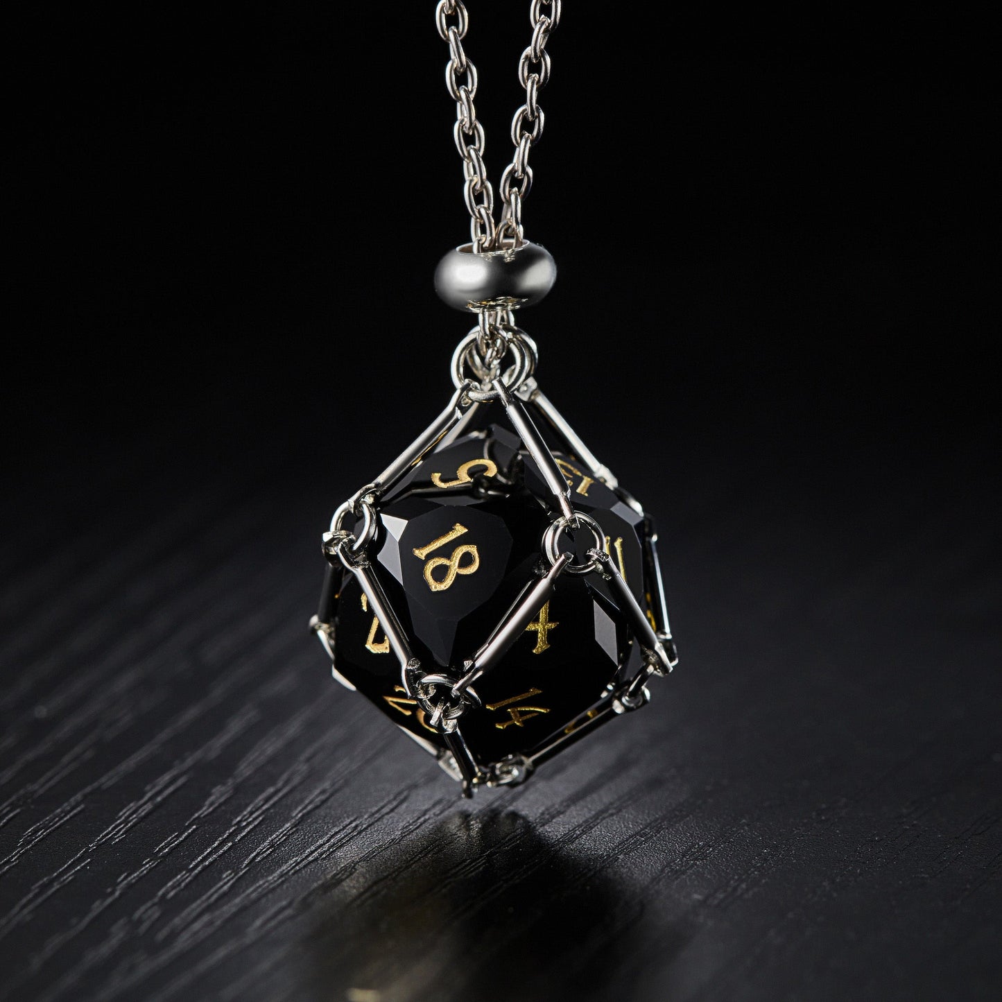 Schwarzer Obsidian Edelstein DnD D&amp;D Set