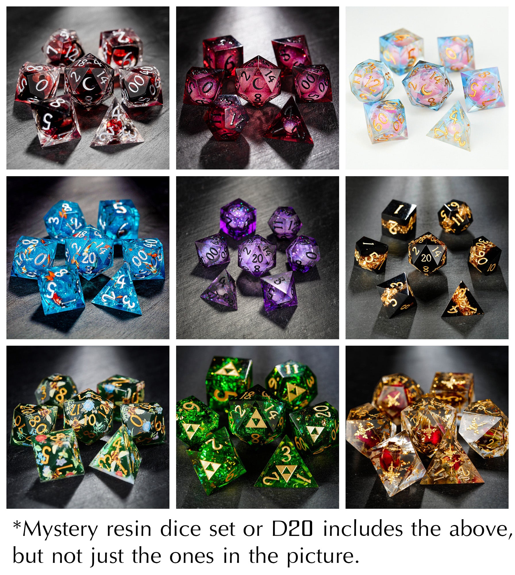 a collage of different types of dices