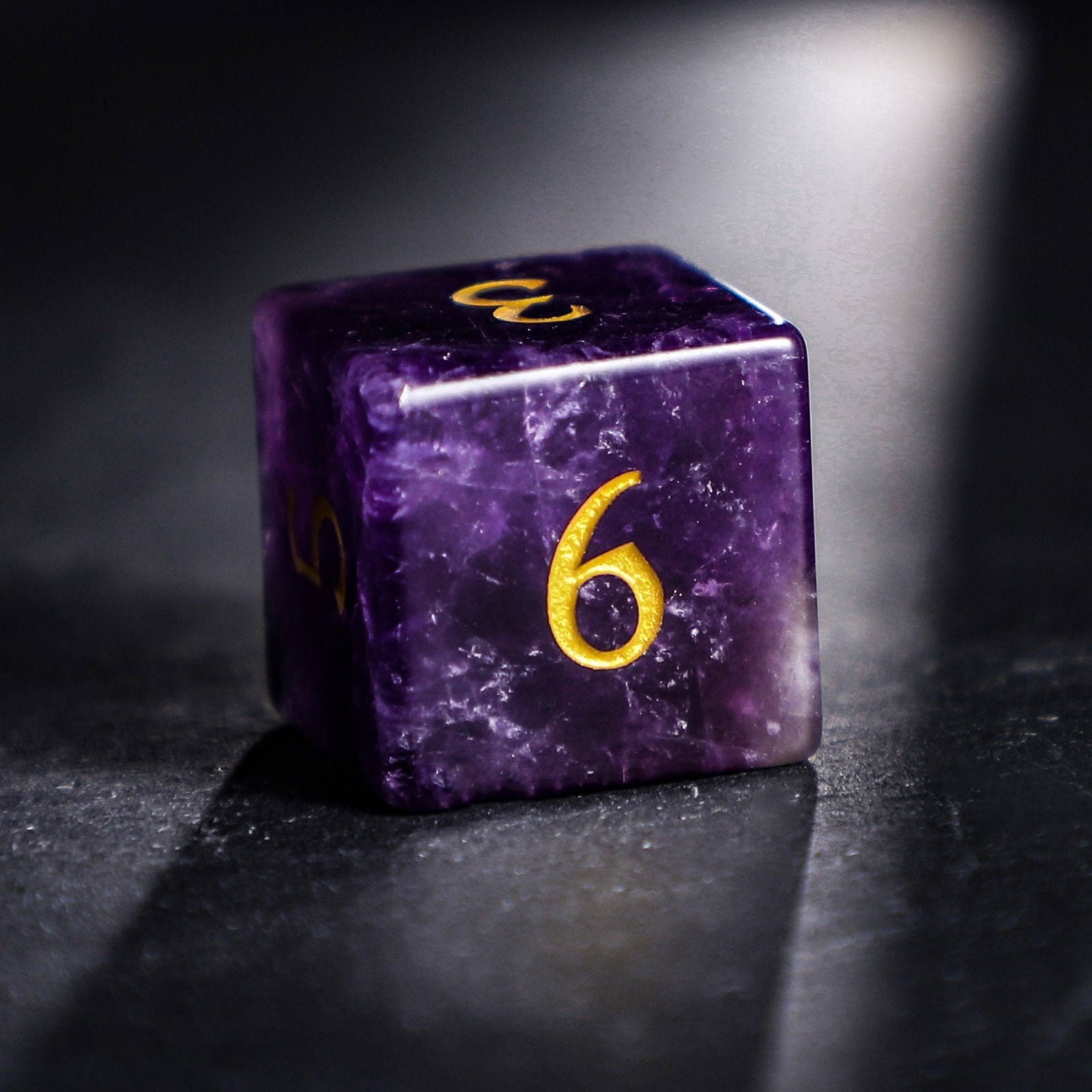 Amethyst Gemstone DnD D&D Dice Set - CrystalMaggie