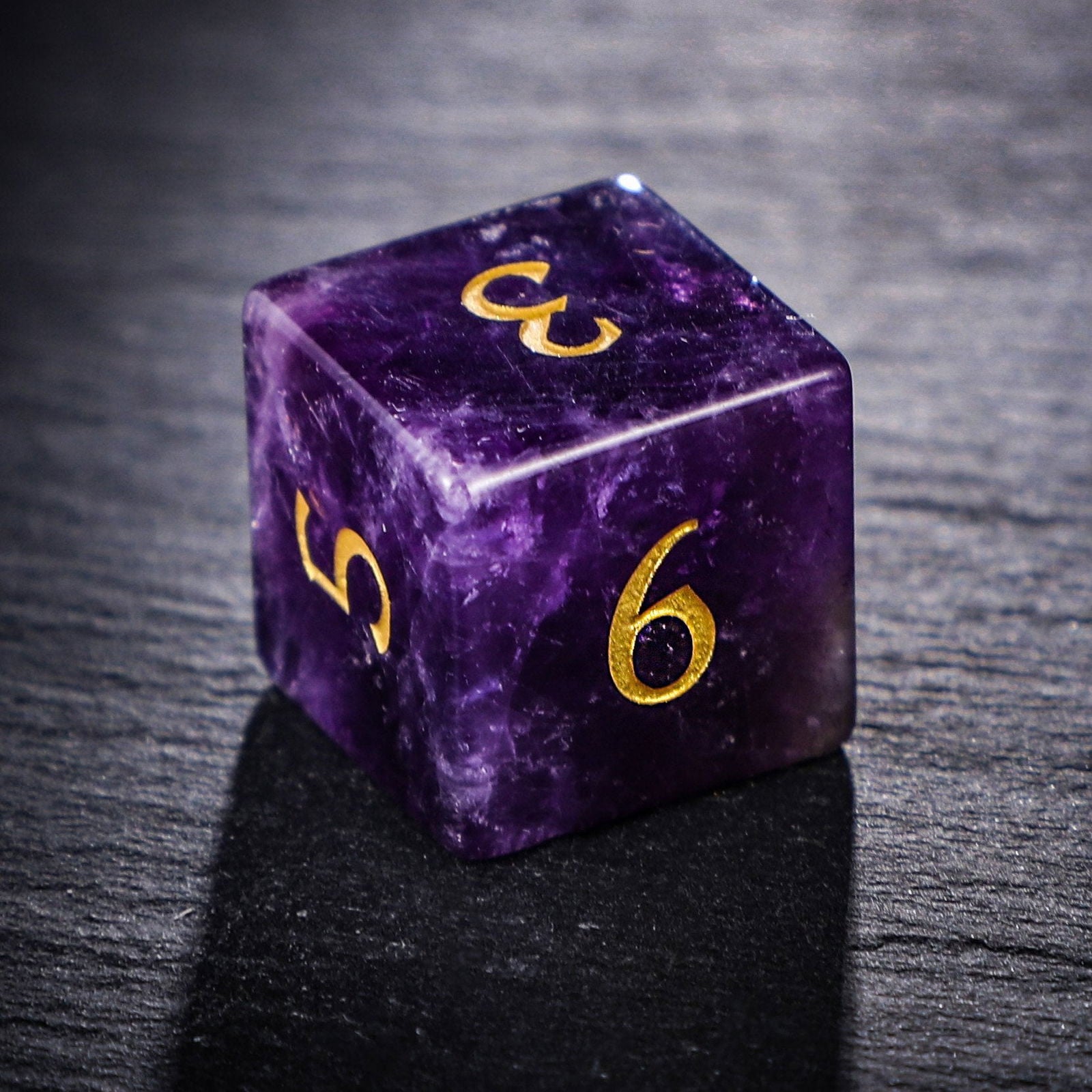 Amethyst Gemstone DnD D&D Dice Set - CrystalMaggie