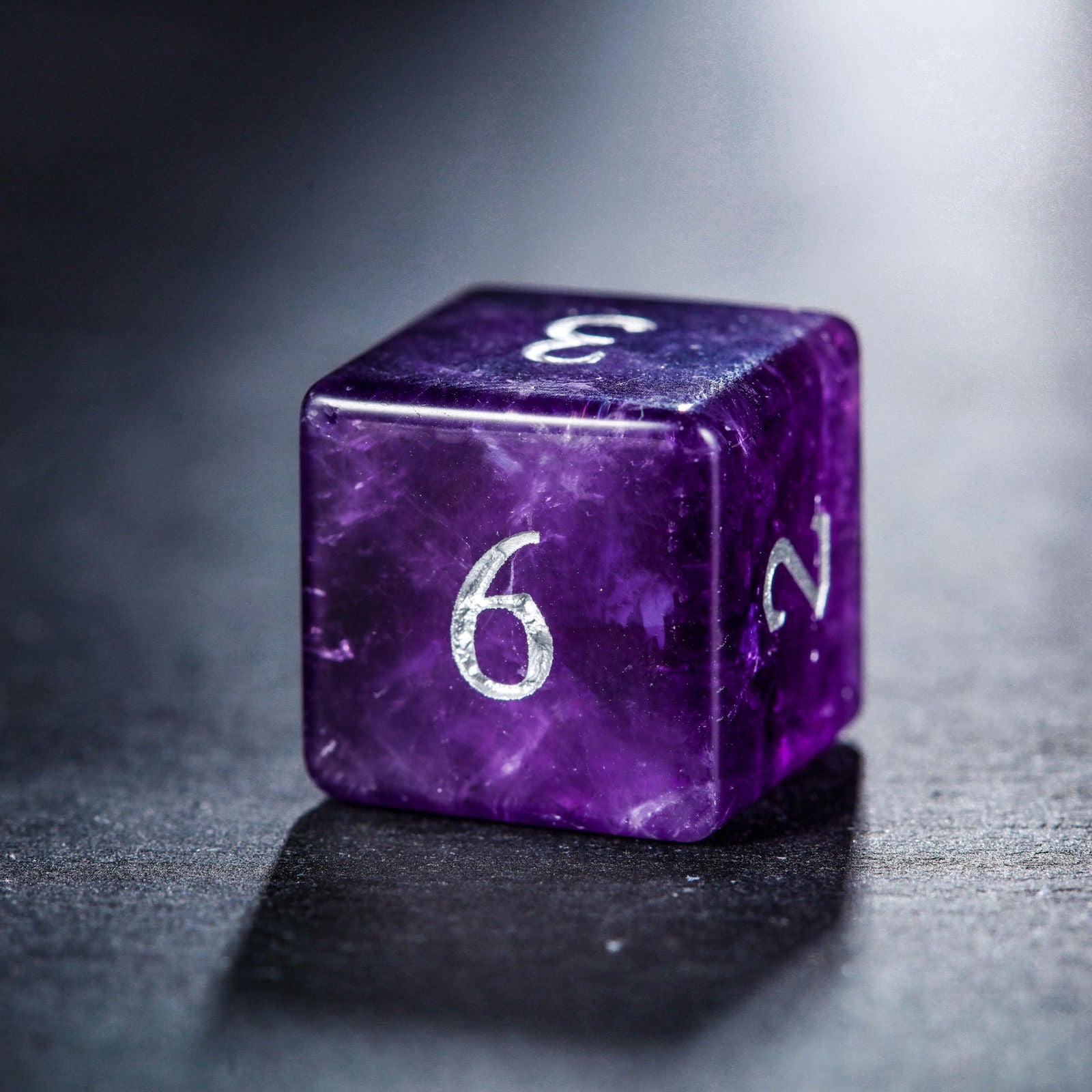 Amethyst Gemstone DnD D&D Dice Set - CrystalMaggie