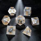 Black Coral Resin DnD D&D Dice Set - CrystalMaggie