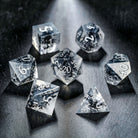 Black Coral Resin DnD D&D Dice Set - CrystalMaggie