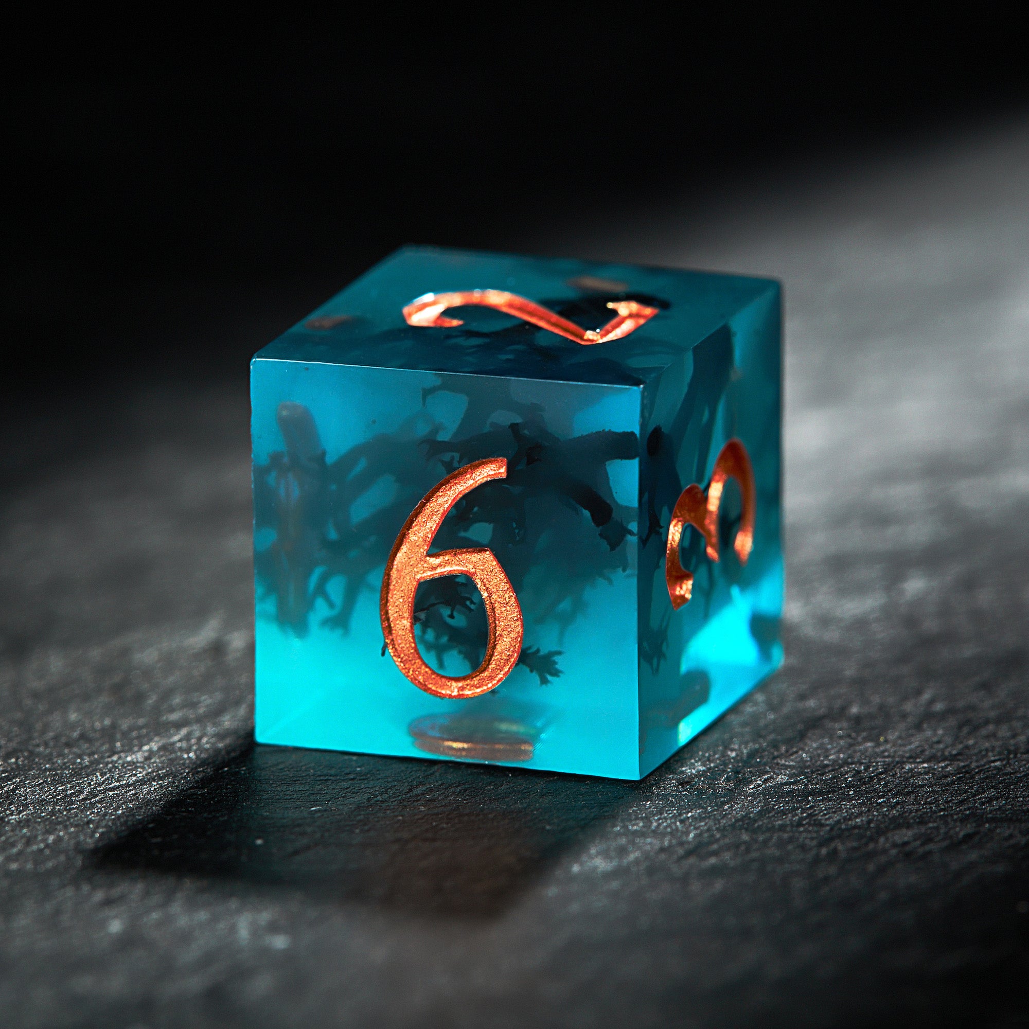 Deep-Sea Black Coral Resin Cthulhu DnD D&D Dice Set
