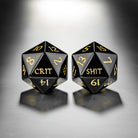 Black Obsidian Gemstone Crit Sh*t DnD D&D Dice Set - CrystalMaggie