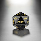 Black Obsidian Gemstone Crit Sh*t DnD D&D Dice Set - CrystalMaggie