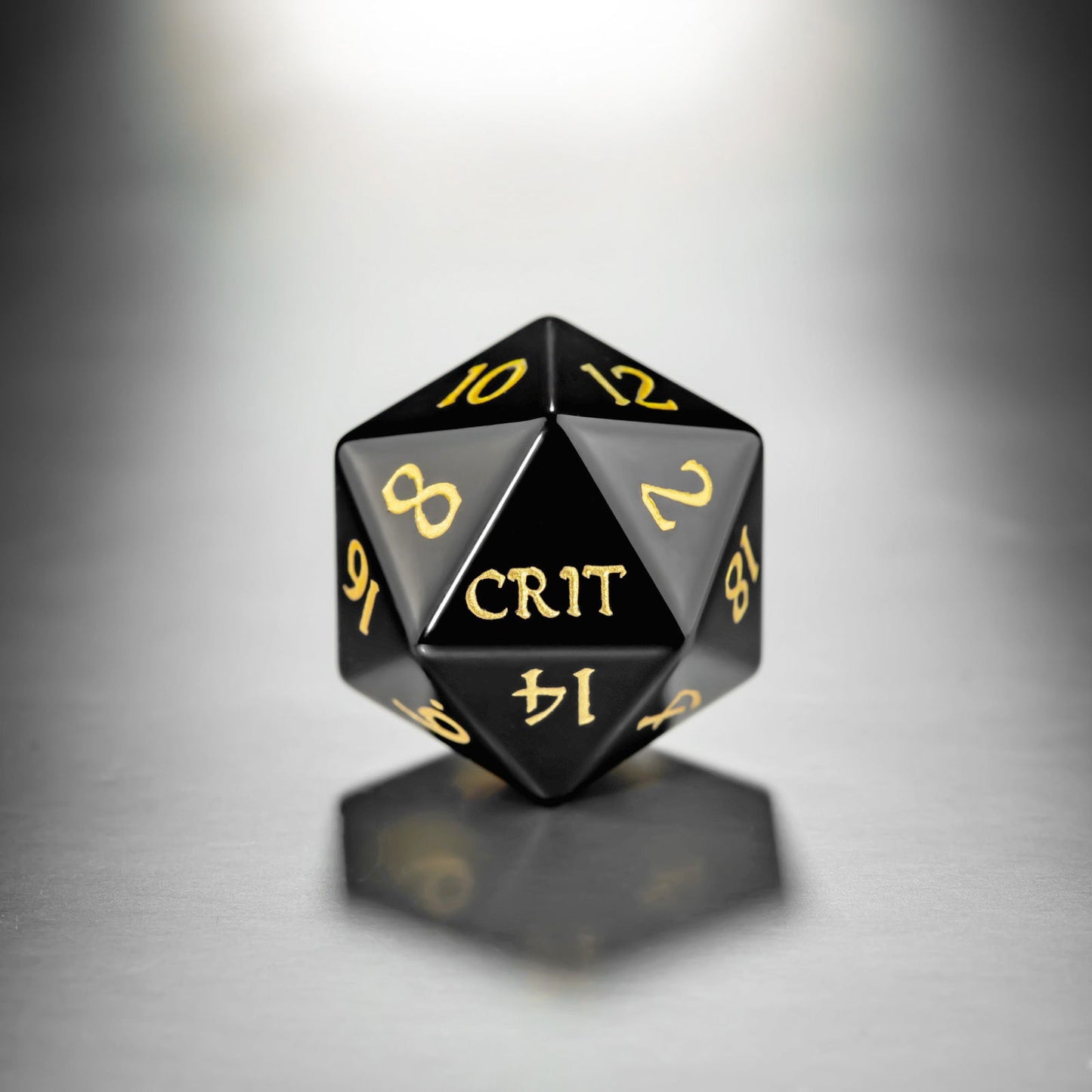 Black Obsidian Gemstone Crit Sh*t DnD D&D Dice Set - CrystalMaggie