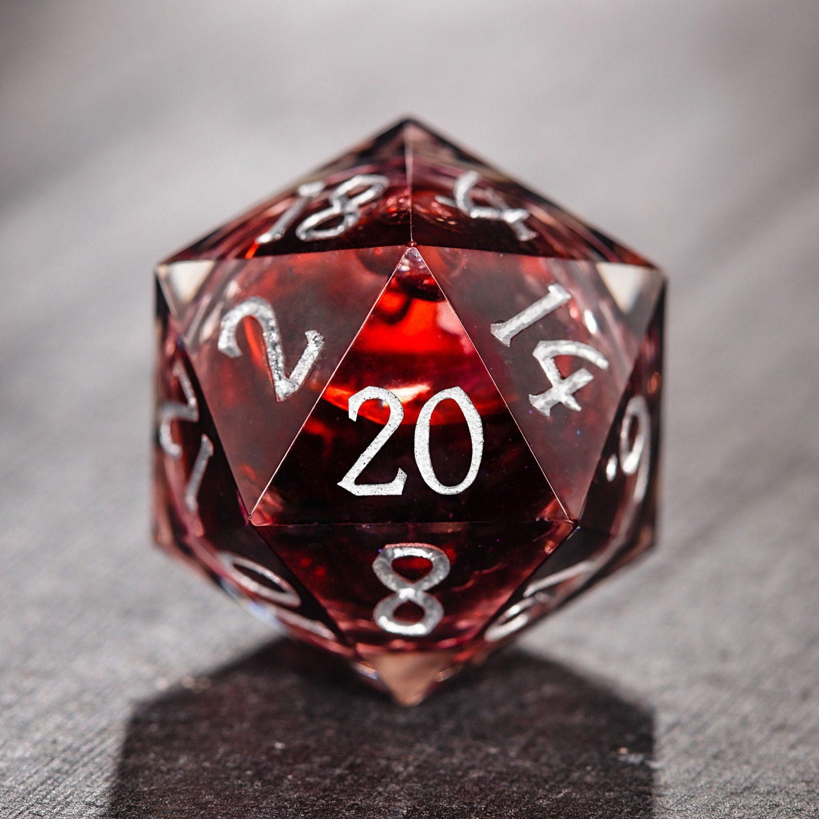 Blood Red Liquid Core Resin DnD D&D Dice D6 - CrystalMaggie